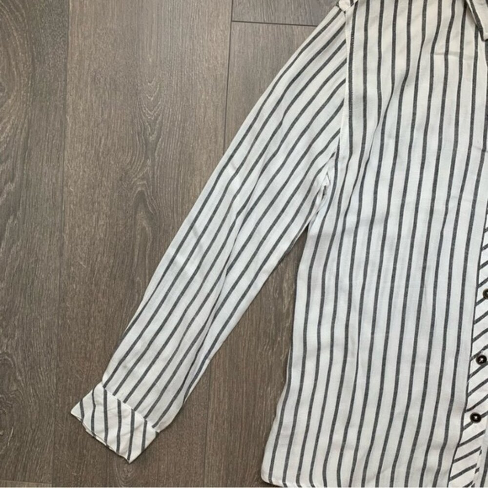 Anthropologie Ash & Ember Button Down Shirt Striped XS Festival Boho Western - Picture 9 of 16